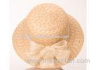 Sinamay Flower Womens Sun Hats / Straw Braid With 8.5cm Brim For Leisure