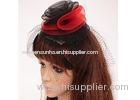 Black Red Sinamay Fascinator