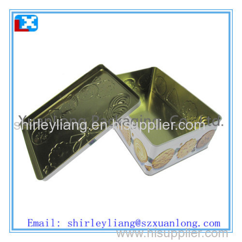 rectangular metal tin box for sale