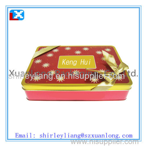 food grade rectangular cookie tin box