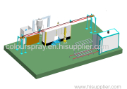 Big cyclone recovery powder coating booth compared with muti-small cyclone powder system