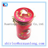 Round metal tea packaging box with plastic lids