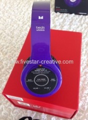 Monster Beats by Dre Beats High Definition Stereo Wireless Bluetooth On-Ear Headphones Purple