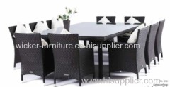 Rattan dining table with 10chairs in outdoor or indoor