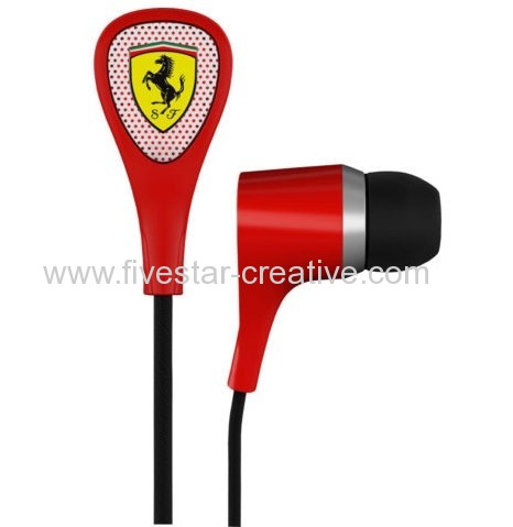 S100i Ferrari Scuderia Earphones Collection by Logic3 With 3 Button Remote and Mic Red