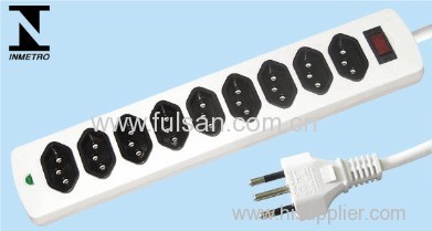 9 Outlets USB Brazil Power Strip with Inmetro approval