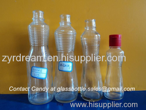 clear vegetable oil glass bottle