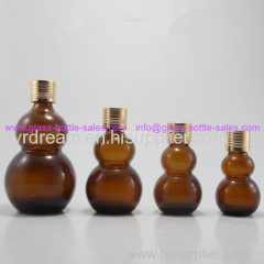 Double Calabash Amber Essential Oil Bottle With Cap