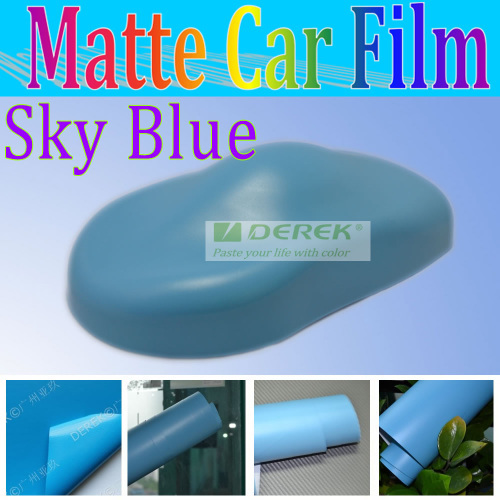 New Fashion Sky Blue Car Wrap With Air Free Bubbles