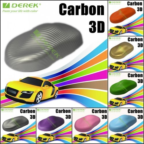3D Carbon Fiber Vinyl Rolls Carbon Fiber Film With Air Free Channels