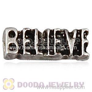 Wholesale Cheap Alloy BELIEVE Floating Locket Charm