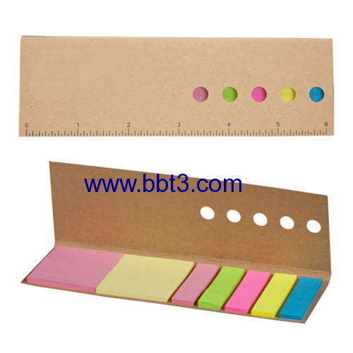 Promotional sticky notes set with printing ruler