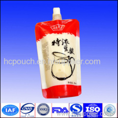 liquid pouch package with spout