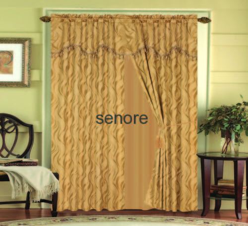 Jacquard embossing curtain with ball fringes