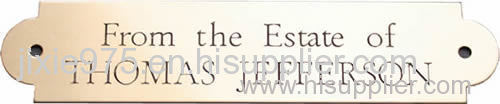 Etched metal nameplates for individuals and products