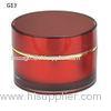 Red Cylindrical Plastic Cosmetic Jars , 15g / 30g Ladies Lotion Cream Jar