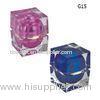 Blue Acrylic Square Acrylic Cosmetic Jars 30g , Injection Colour