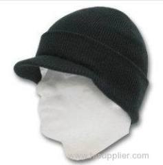 Winter Knit Visor Beanie Hat