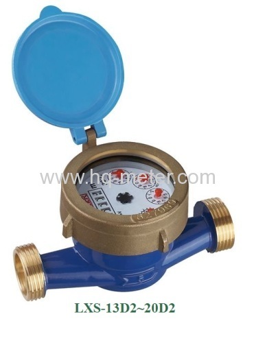 Single jet wet type Vane Wheel brass water meter