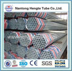 Hot rolled galvanized fluid steel pipe BS1387 1985