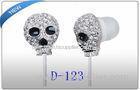 Gothic Skull Earbuds / GOLD Chrome Metal in Ear Headphones for Iphone ,Ipad , MP3