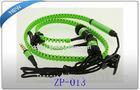 Green Metal In Ear Zipper Earphone cable Mic For iPhone 5 4 Samsung S4 S3 HTC
