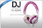 Stereo MP3 / iPhone iPod Over Head On Ear Stereo DJ Headphones Red / Silver