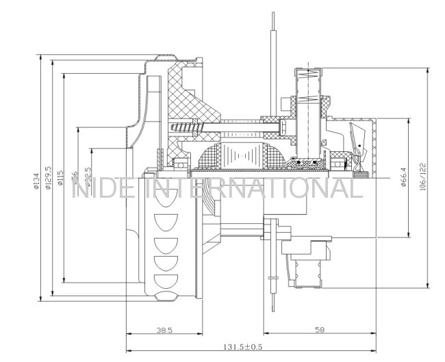 ND-V2Z-P52 1400W VACUUM CLEANER MOTOR WITH HEIGHT OF 131MM