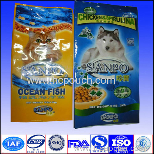 Customized printed aluminium foil dog food pouch with side gusset