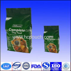 Customized printed aluminium foil dog food bag with side gusset