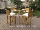 Hand-Woven Brown / White Resin Wicker Bar Set For Outdoor Garden