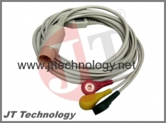 3 Leads ECG Cable with Snaps