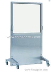 single leaf mobile lead shielded screens with big lead glass vision viewing