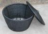 Hand-Woven Plastic Resin Wicker Storage Box For Home Outdoor Garden