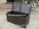 Brown All Weather Patio KD Resin Wicker Storage Box With Air Pump
