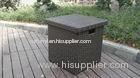 Home Storeroom Black Resin Wicker Storage Box With White Cushion