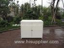 Resin Wicker Storage Box , Aluminum Frame White Rattan Cabinet