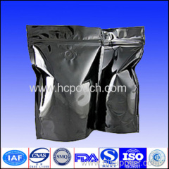 zip lock aluminum foil coffee pouch with valve