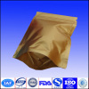 Aluminum foil stand up gold pouch with zipper