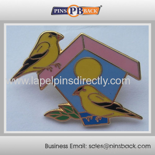 Metal 1 inch bird hard enamel pins