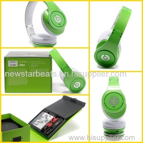 Green beats studio headphone by dr dre for iphone with new packing box
