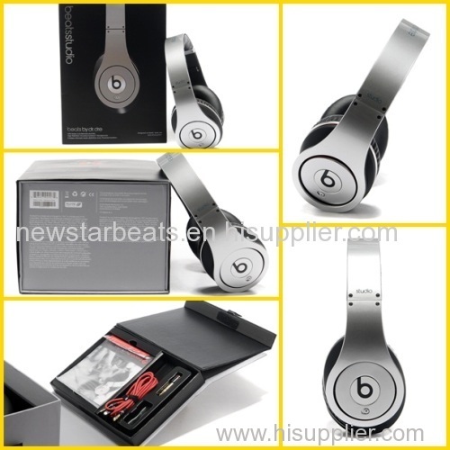 Silver beats studio headphone by dr dre for iphone with new accessories and packing