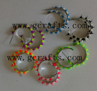 Silicone Spiky Rubber Earrings Jewelrys Children's Beadings Spiky Rubber Charm Pens