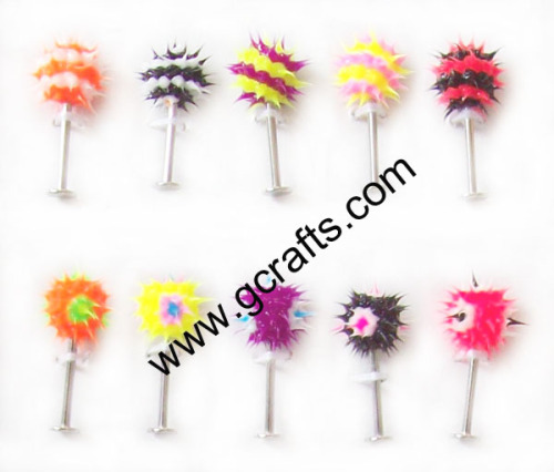 Silicone Spiky Rubber Piercing Jewelry Stainless Steel