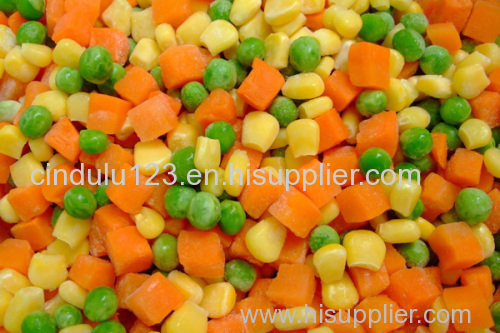 IQF/Frozen mixed vegetables of carrot dices and green peas and sweet corn