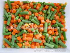 4-way IQF/Frozen mixed vegetables (carrot dices,green peas,green beans and sweet corn kernels)