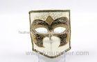 Gold And White Bauta Traditional Venetian Masks For Mardi Gras