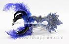 Womens Cute Blue / Red Feather Masquerade Masks For Festival