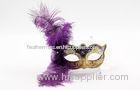 Purple Funny Feather Masquerade Mask For Halloween / Mardi Gras