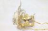 Gold Filigree Masquerade Ball Mask , Party Mask With Feather